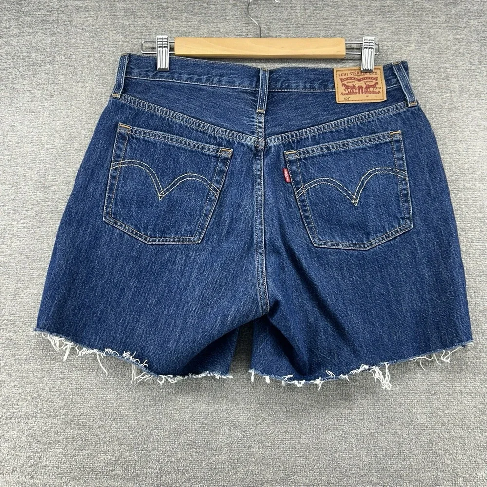 Levis 501 Cut Off Shorts Women Size 30 Blue Denim Classic Summer Bohemian